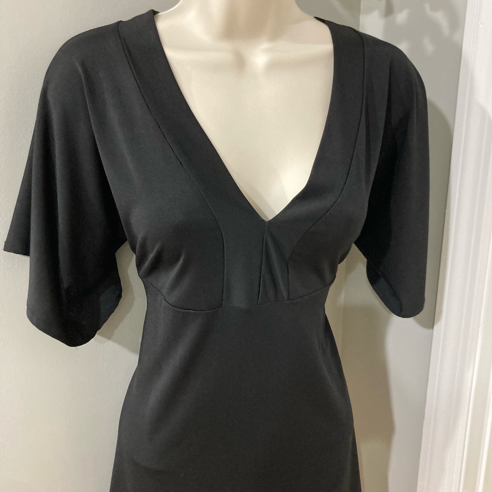 Sexy Long Black V-neck Tunic